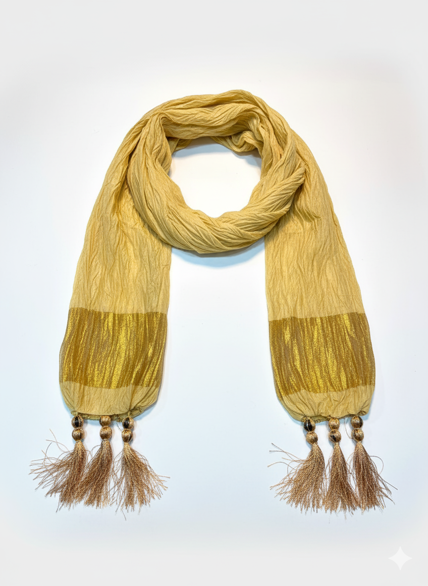 Crinkle Tassel Dupatta Scarf