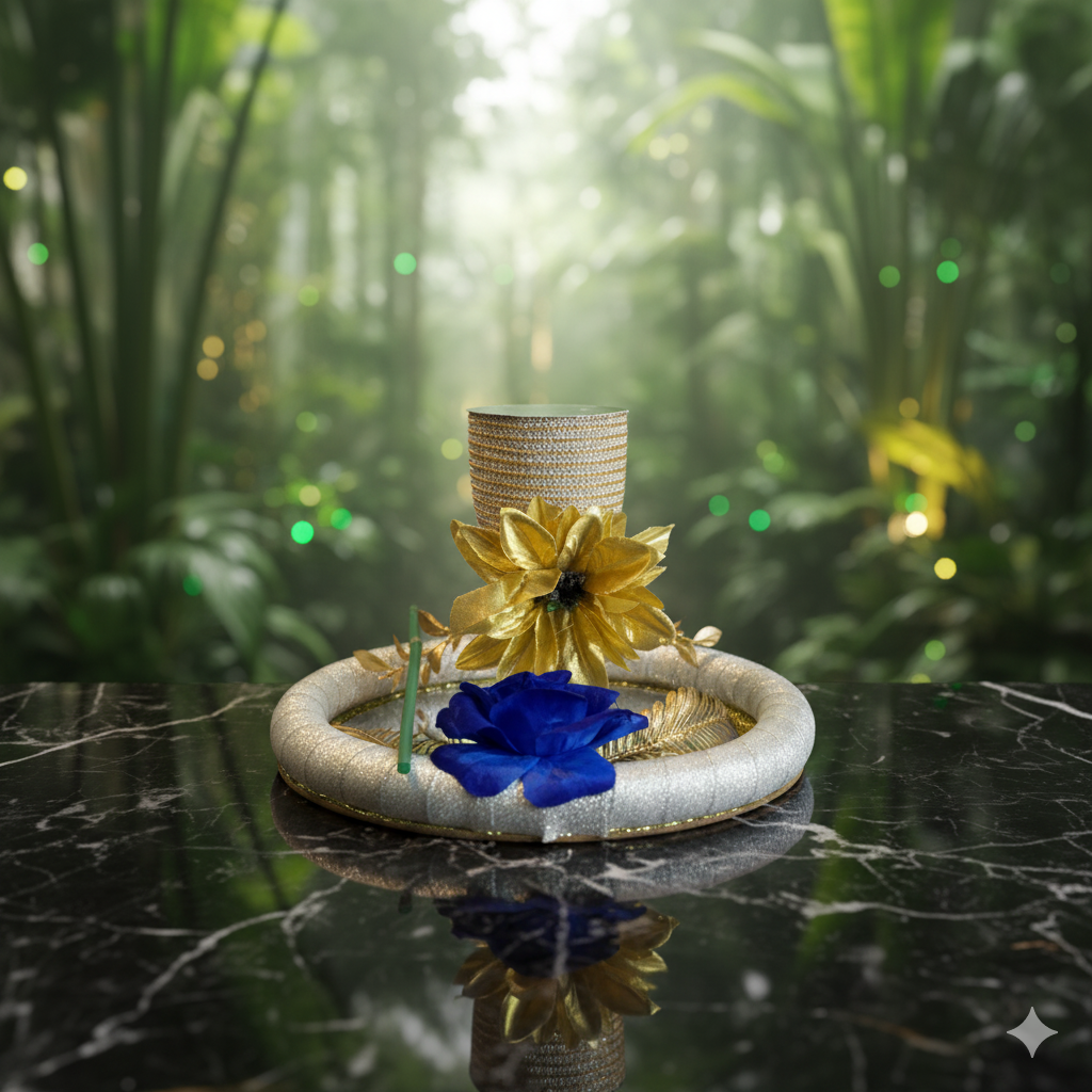 Royal Blue Bloom Doodh Pilai Glass