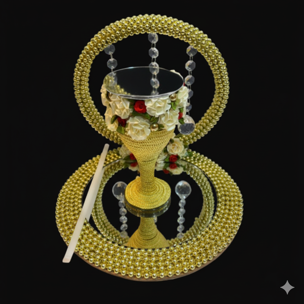 Golden Pearls Doodh Pilai Glass – Luxury Bridal Wedding Glass