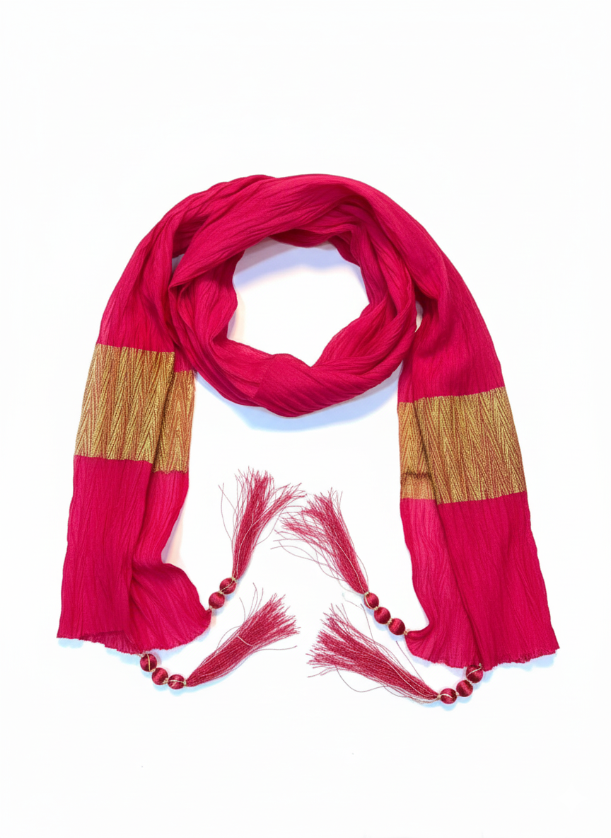 Crinkle Tassel Dupatta Scarf