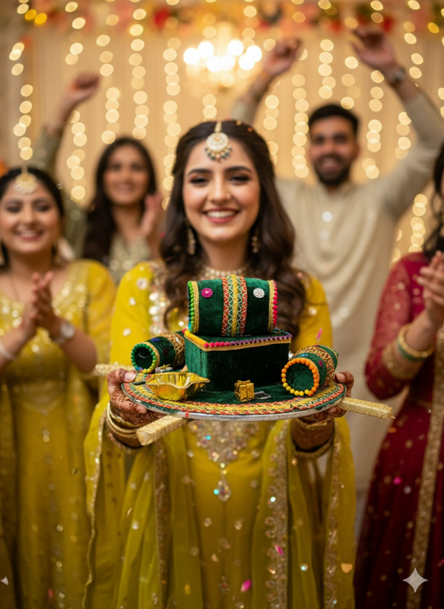 Mehndi Thaali (Mehndi Plate / Rasam Thaal / Dholki Plate)