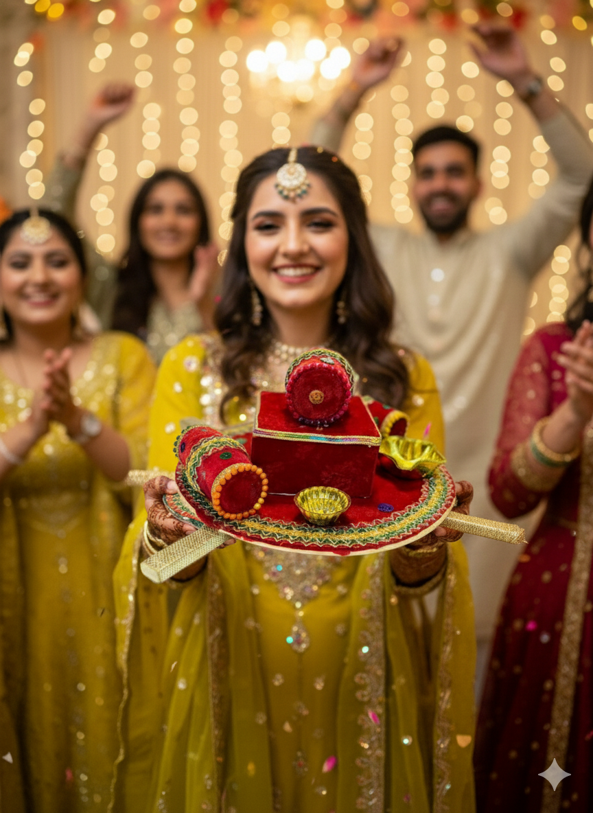 Mehndi Thaali (Mehndi Plate / Rasam Thaal / Dholki Plate)