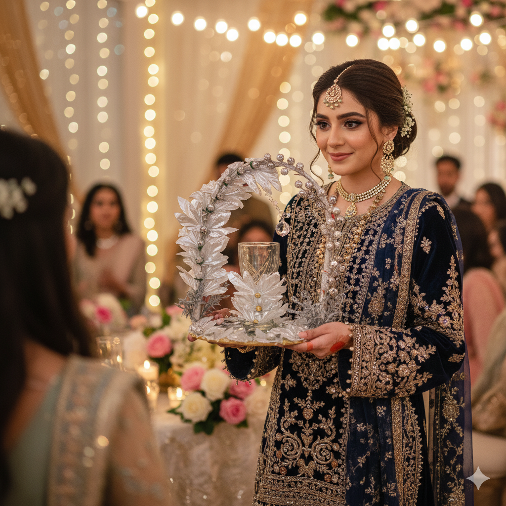 Silver Petal Doodh Pilai Glass