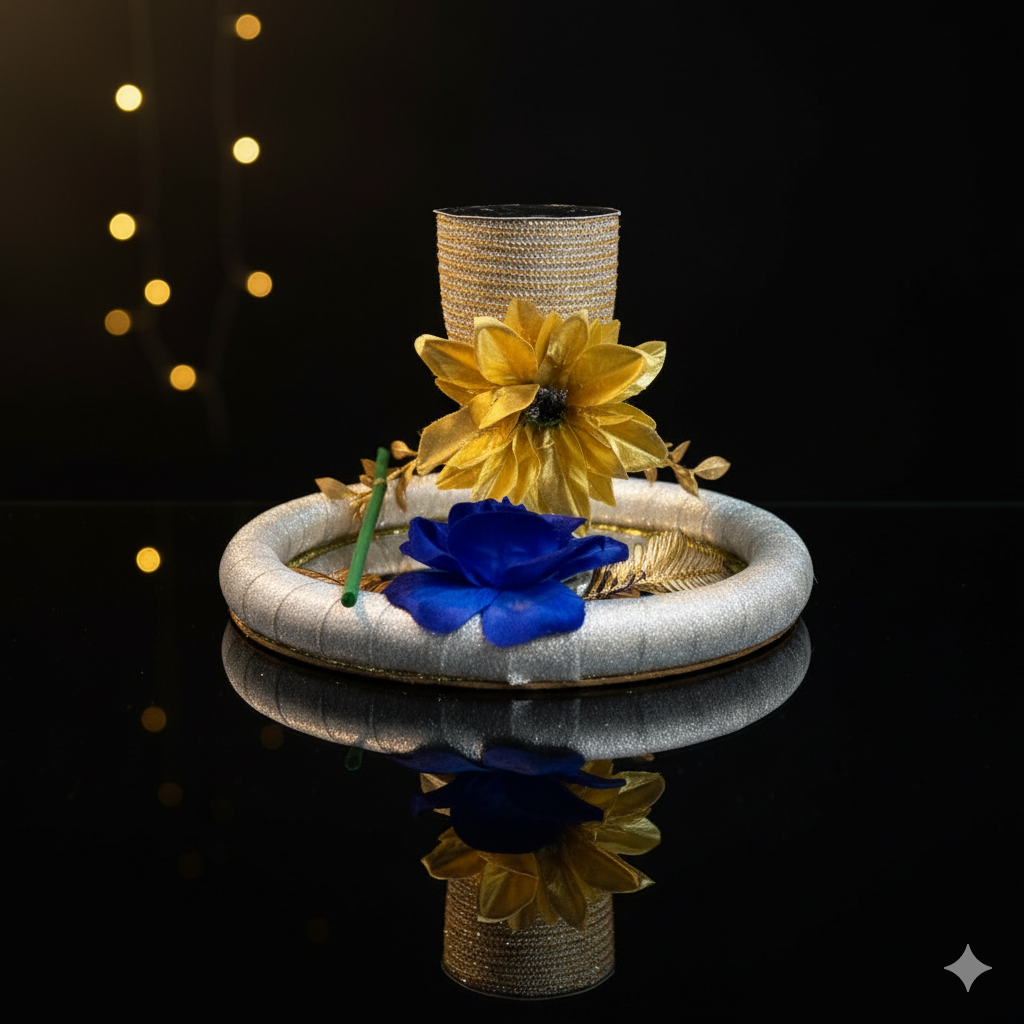 Royal Blue Bloom Doodh Pilai Glass