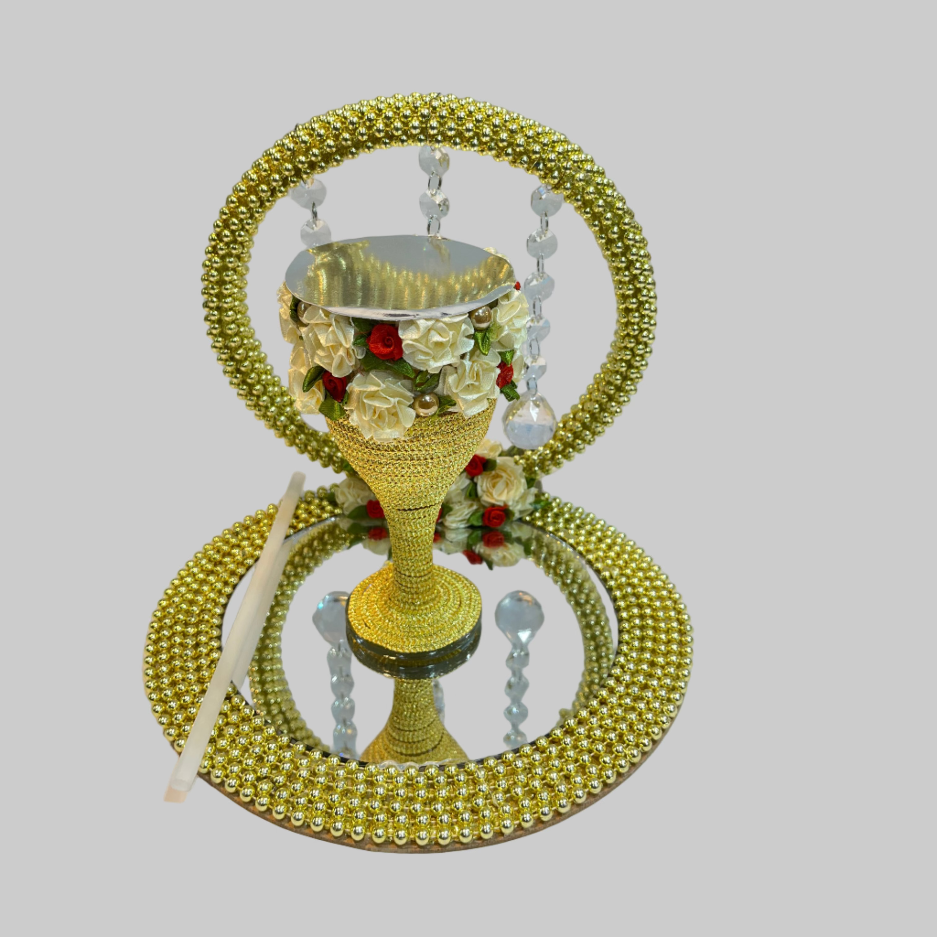 Golden Pearls Doodh Pilai Glass – Luxury Bridal Wedding Glass